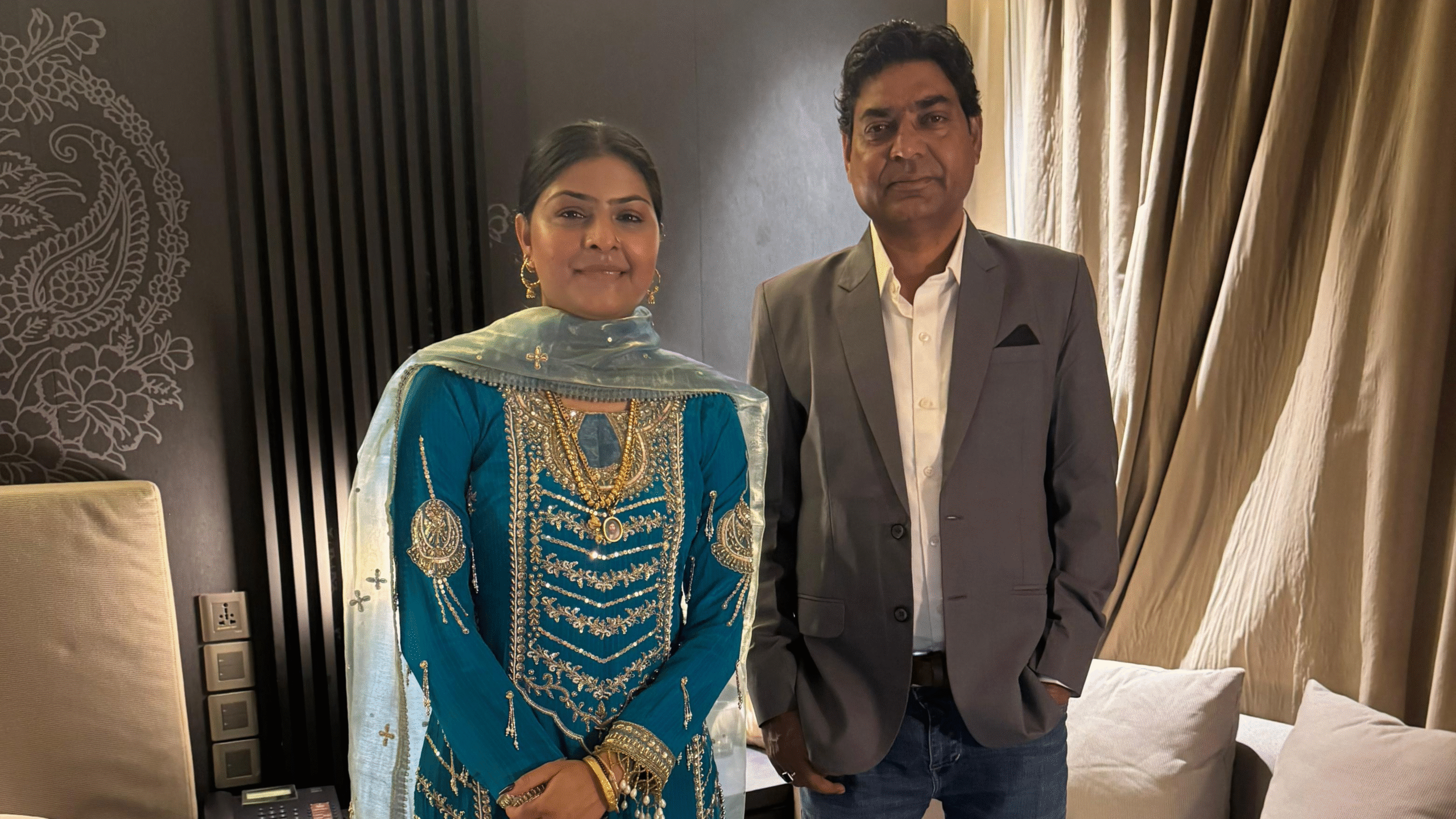 Celebrity Shows Jyoti Nooran photo with Event India wedding and celebrity management company director Bhupendra Rana