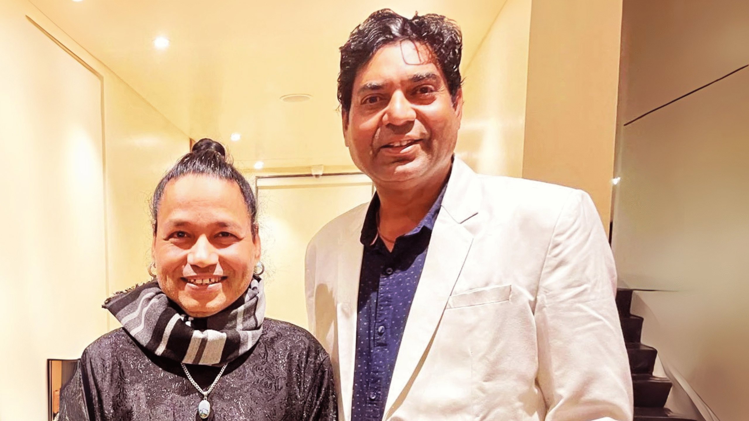 Celebrity Shows Sonu Nigam with Mr. Bhupendra Rana the director of Event India a celebrity and event management company