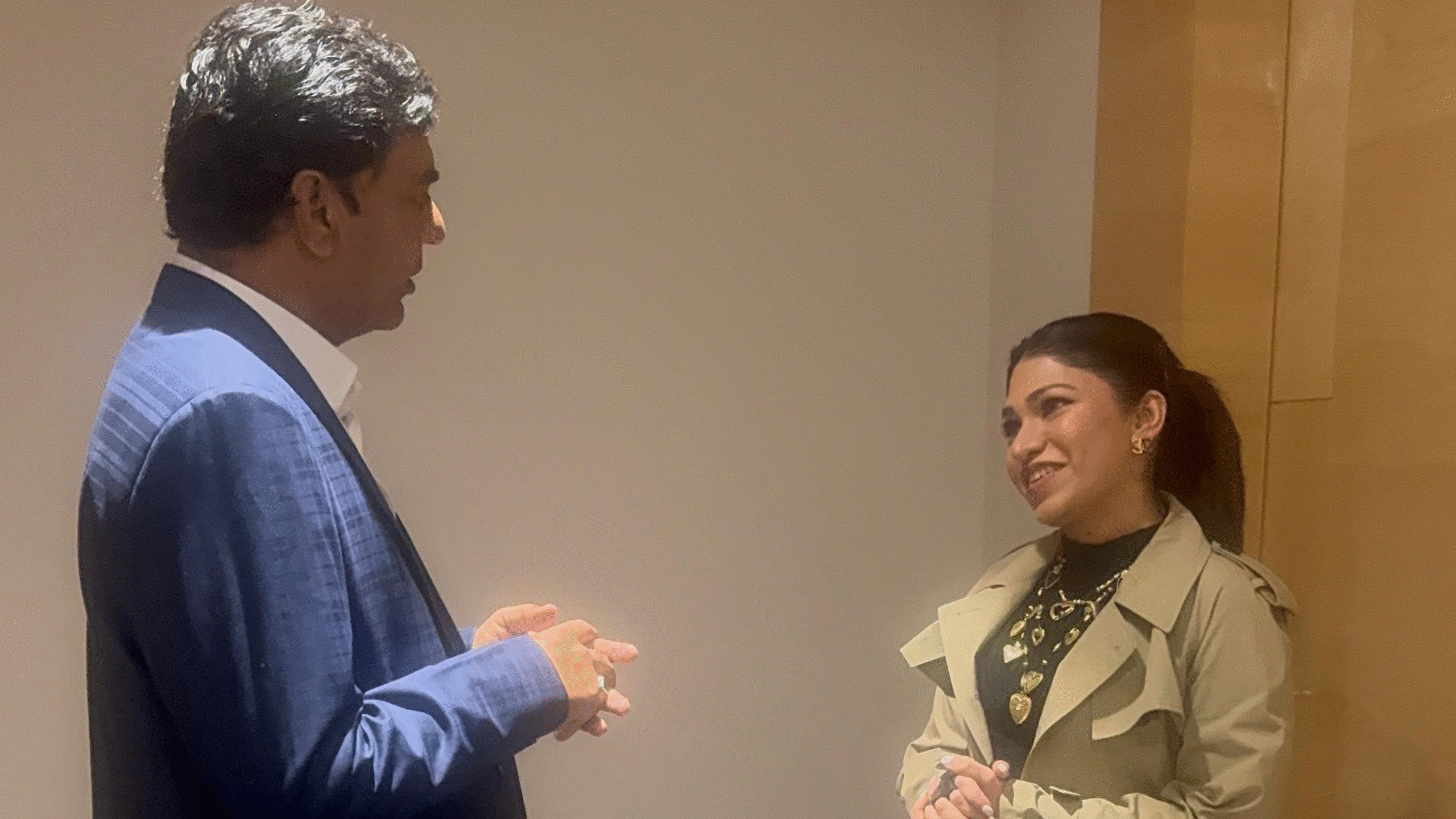 Celebrity Shows Tulsi Kumar photo with Event India wedding and celebrity management company director Bhupendra Rana