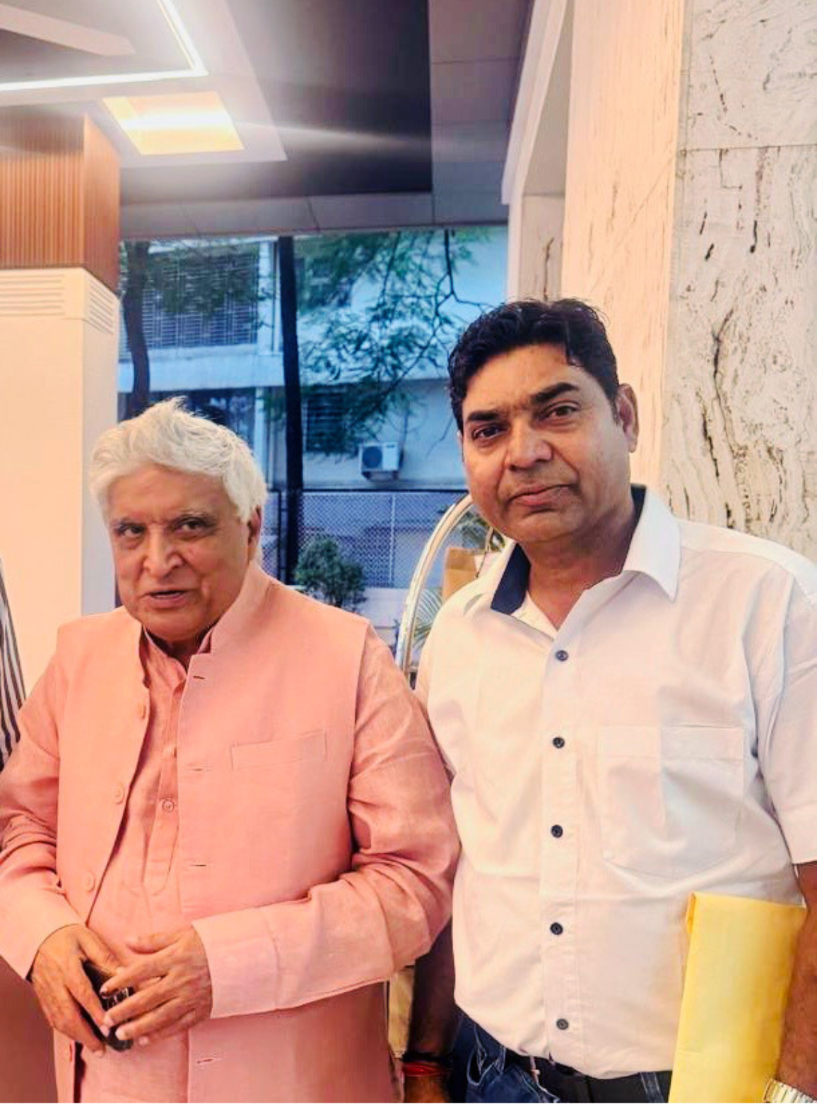 Javed Akhtar photo with Event India wedding and celebrity management company director Bhupendra Rana